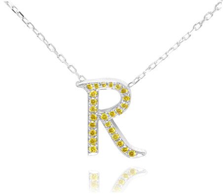 LEIBISH 'Love Letters': 0.20 carat Fancy Vivid Yellow Letter pendants 